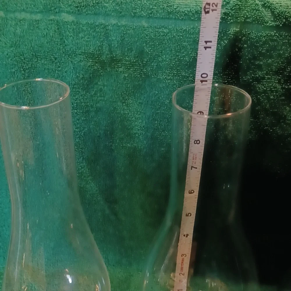 Clear Glass Chimney Vase - Set of 3 Replacement Lamp Globes